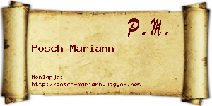 Posch Mariann névjegykártya